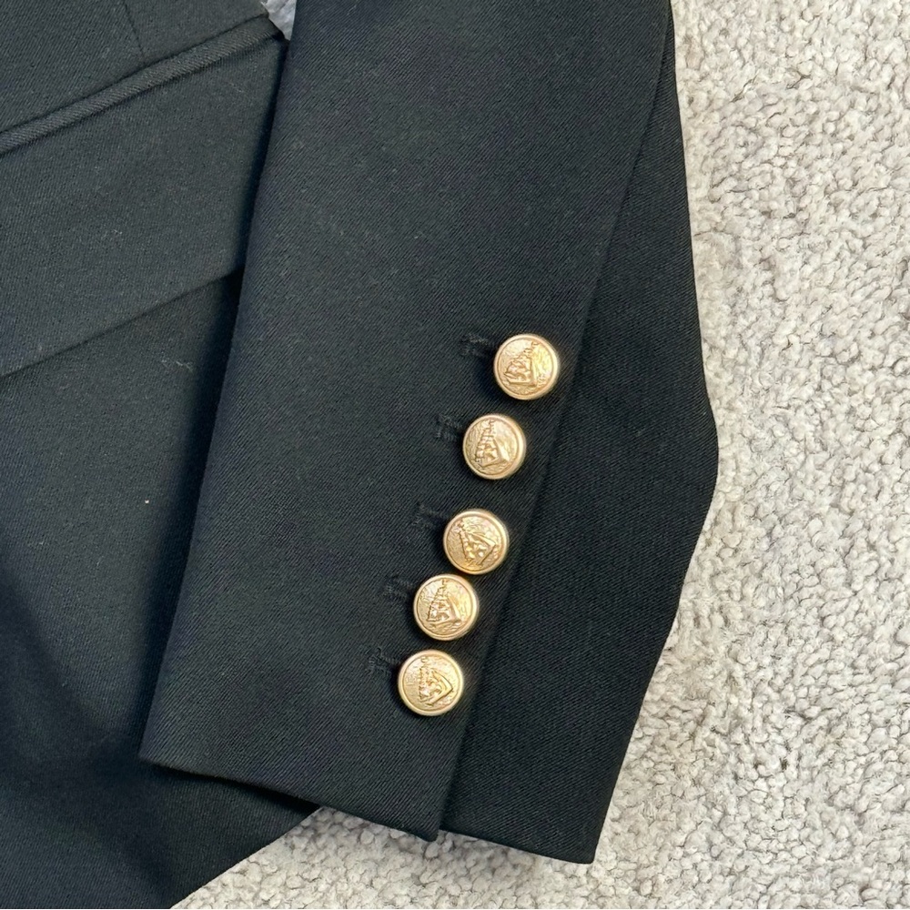 L'Agence Black Double-Breasted Blazer with Gold Buttons - Picture 9 of 16